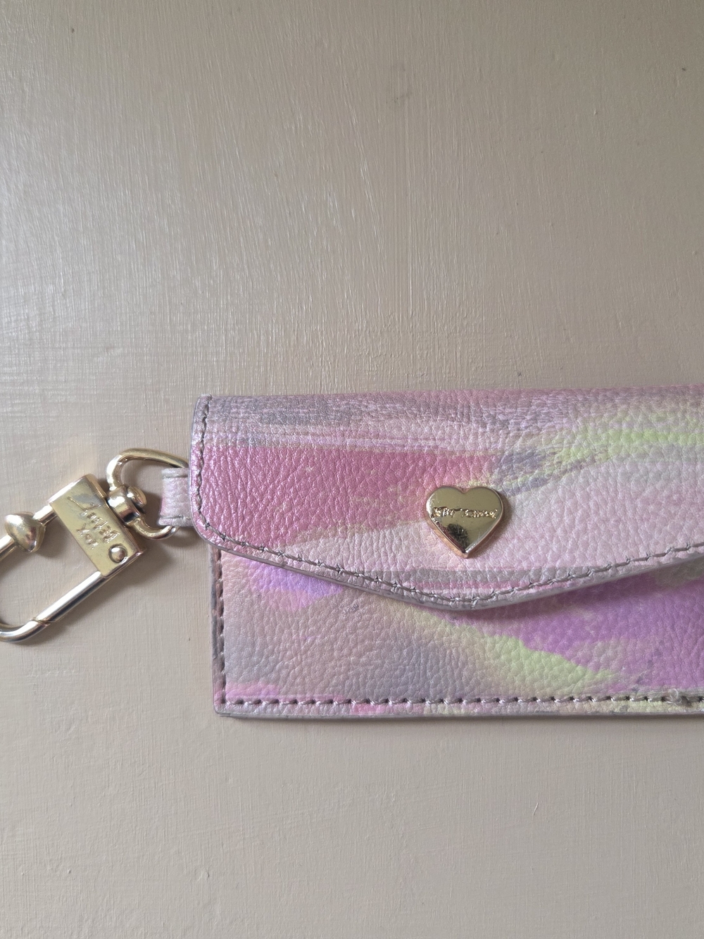 Luv Betsey by Betsey Johnson Pastel Watercolor Ombre Card Case Keychain Wallet